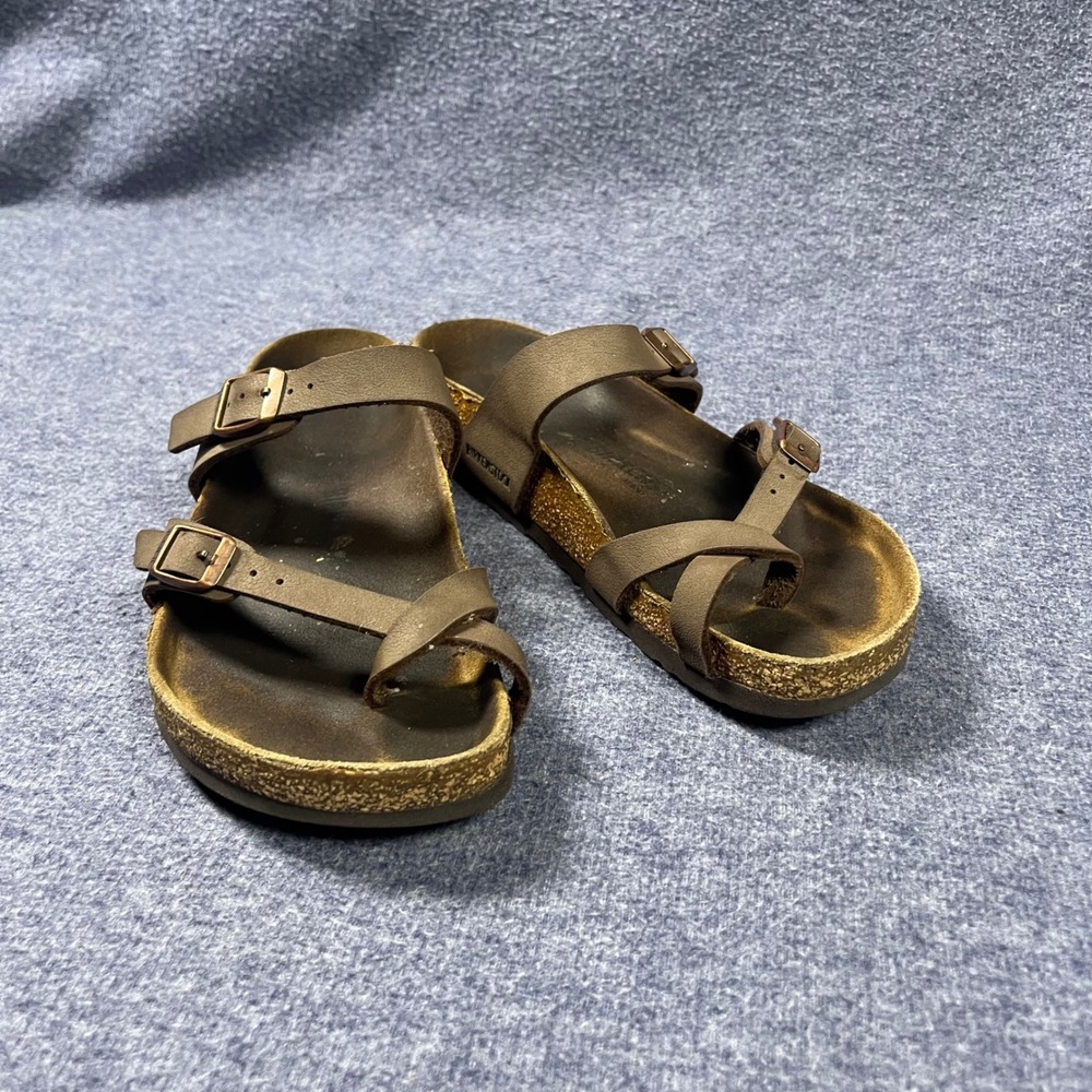 Birkenstock Mayari Mocha Brown Strappy Toe Loop Sandals Womens Size 38